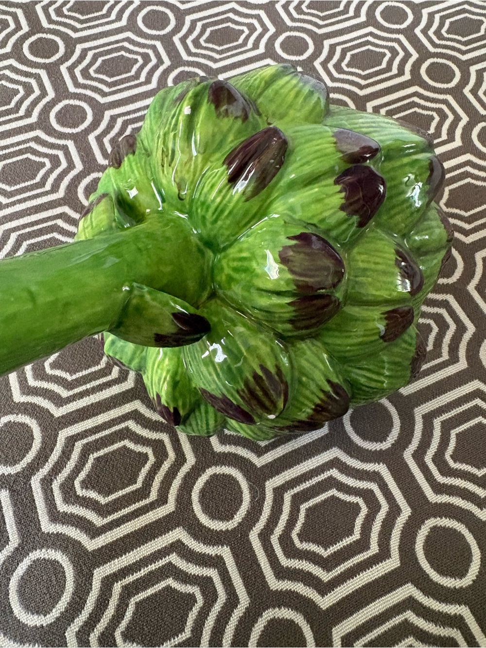 Hand-Painted Ceramic Artichoke Sculpture - Green - Picture 9 of 16